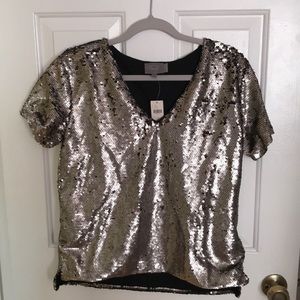 Anthropologie Sequins Top